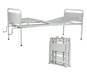 Termigea Letto Pieghevole a Rete con Due Manovelle in Acciaio Bianco