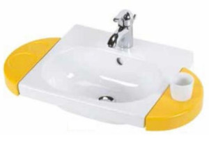 Thermomat Lavabo Infanzia 43x37,5 cm in Ceramica con Fori Accessori