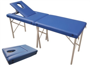 Gima lettino a valigia leggero ripiegabile in 2 sezioni alluminio similpelle foro testa 62x182x75 cm