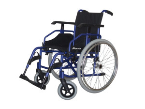 Mediland Carrozzina Pieghevole Leggera in Alluminio Blu, Autospinta, 14 kg