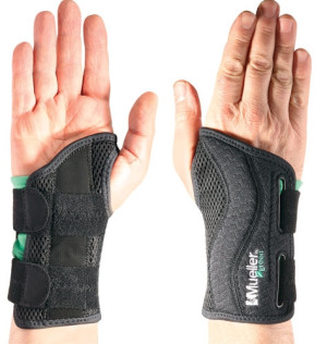 Mueller Green Line - Polsino Supporto Polso - Nero - Traspirante