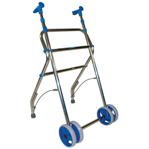 Identites Air deambulatore pieghevole ultraleggero con 2 ruote alluminio regolabile blu 2,2 kg
