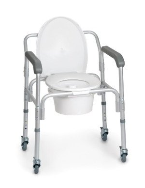 Mopedia Sedia Comoda 4 in 1 con Ruote e Altezza Regolabile in Alluminio