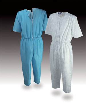 Alboland s.r.l. Sibari - Tuta Anziani Cotone Azzurra Unisex con Cerniera Posteriore