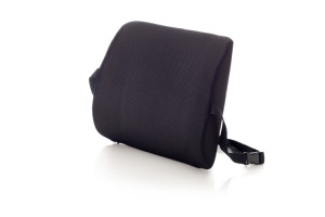 Kyara cuscino lombare ergonomico in poliuretano con rivestimento in poliestere nero e cinturino regolabile