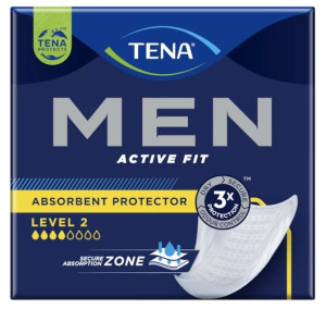 Tena Assorbente di Protezione per Incontinenza Maschile  Men - Livello 2 - Cartone da 6 confezioni