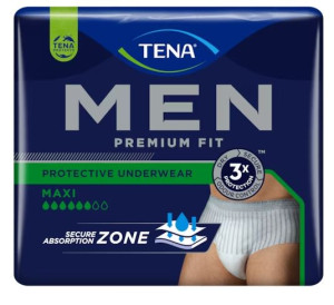 Tena Mutandina Assorbente Maschile a Boxer per Incontinenza -  Men Premium Fit - Cartone da 4 confezioni