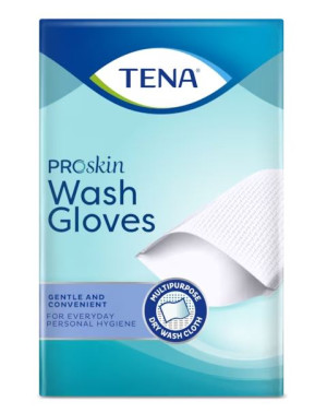 Tena Manopola Monouso per Igiene Personale -  Wash Glove - Senza Barriera - Cartone da 6 confezioni