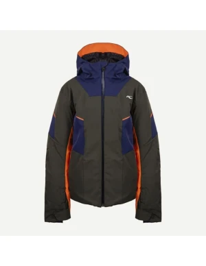 Kjus Boys Formula Jacket (Maat - 164, Kleur - Dark Olive/Atlanta Blue)