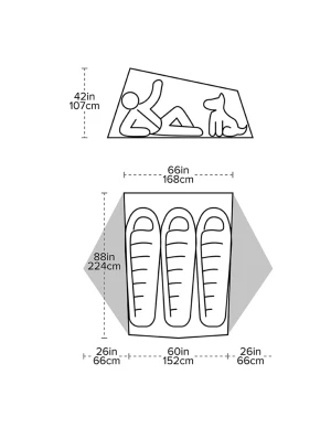 Big Agnes Tiger Wall UL3  & mtnGLO footprint (Kleur - Gray)