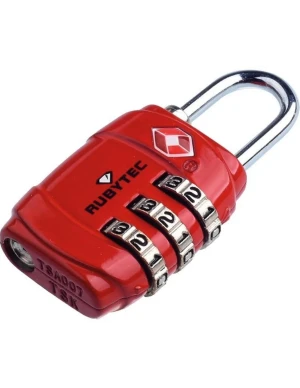 Rubytec Migrator TSA 3 Dial Luggage Lock (Maat - OS, Kleur - RED)