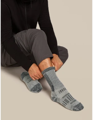 Icebreaker Hike+ Mountaineer Mid Calf Sok Heren (Maat - S, Kleur - Jet heather/Black)