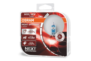 Osram H11 Night Breaker Lazer 150%   Halogenpære Oppgradering