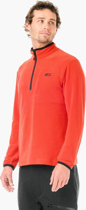 Picture Weavy 1/4 Grid Fleece  - Fiery Red - Man