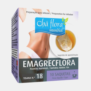 CHA FLORA MUNDIAL 18 - EMAGRECFLORA INFUSAO 10 SAQUETAS