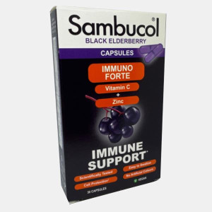 SAMBUCOL IMMUNOFORTE SABUGUEIRO VIT C E ZINCO 30 CAPSULAS