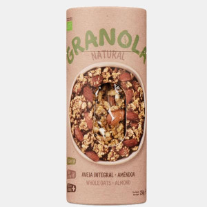 BIOBARRA GRANOLA NATURAL BIO S/ GLUTEN VEGAN AVEIA E AMENDOA 250g