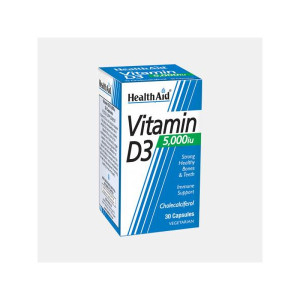 HEALTH AID VITAMINA D3 5000IU 30 CAPSULAS