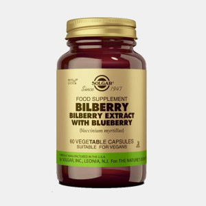 SOLGAR BILBERRY BERRY EXTRACT WITH BLUEBERRY 60 CAPSULAS