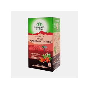 ORGANIC INDIA INFUSAO BIO TULSI POMEGRANATE GREEN 25 SAQUETAS