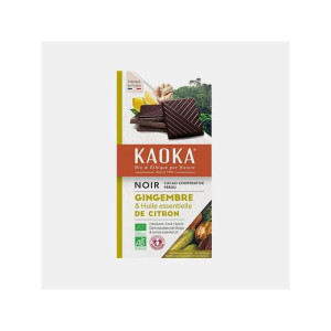 KAOKA CHOCOLATE PRETO COM GENGIBRE E LIMAO 100g