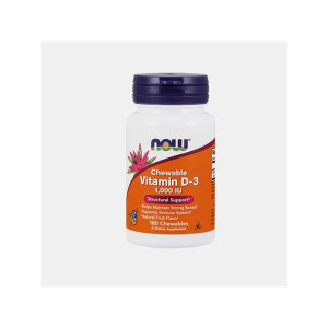 NOW VITAMINA D3 1000UI 180 COMPRIMIDOS MASTIGAVEIS