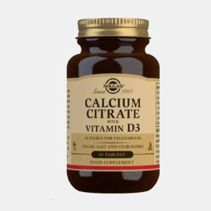 SOLGAR CITRATO DE CALCIO + VIT. D3 60 COMPRIMIDOS