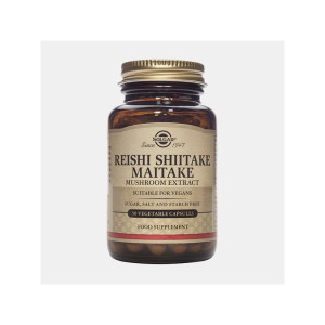 SOLGAR REISHI, SHITAKE e MAITAKE 50 CÁPSULAS