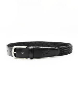 Pasek skórzany FAGER Elastic Leather Belt Black/Black
