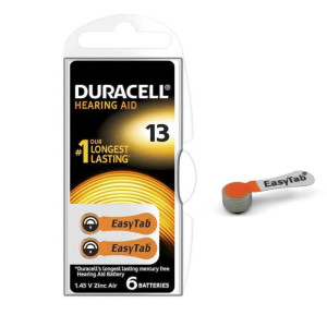 Duracell 13 Easytab - Blister Da 6 Batterie Per Protesi Acustiche