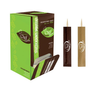 Crown Stuzzicadenti Imbustati In Legno A Due Punte - 6,6 Cm Conf. Da 1000 Pz.