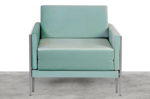 Likoolis Fauteuil Lit Français Carré 80 x 80 en Tissus accoudoirs fixes