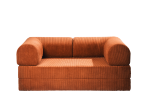 Canapé convertible Likeepli 180x200cm - Velours côtelé Orange