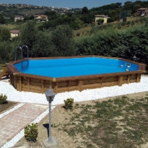 Piscine Italia Piscina in legno fuori terra JARDIN 607 - kit interrata