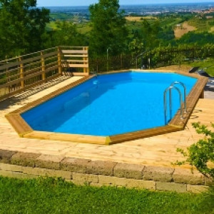 Piscine Italia Piscina in legno fuori terra JARDIN 814 - kit interrata - liner sabbia