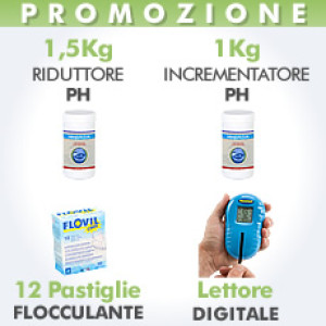 Piscine Italia Kit regolazione PH piscina + Lettore digitale pH