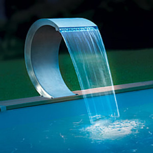 Piscine Italia Cascata OASI LED in acciaio inox per piscina fuori terra o interrata