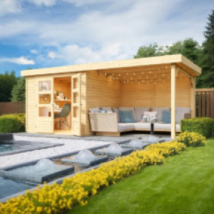 Piscine Italia Casa da giardino Asky 3 in legno massello nordico