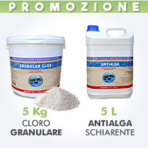 Piscine Italia 5 Kg Cloro granulare + 5 L antialga
