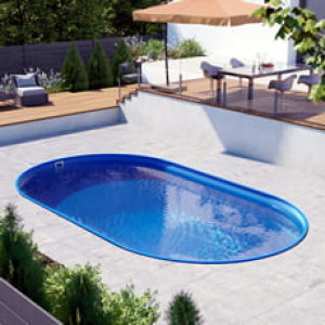 Piscine Italia Piscina interrata ovale in acciaio NEWSKYBLUE 600-h.120cm-DELUXE