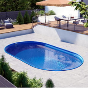 Piscine Italia Piscina interrata ovale in acciaio NEWSKYBLUE 700 h.150cm-DELUXE