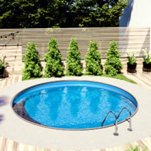 Piscine Italia Piscina interrata in acciaio circolare NEWSKYBLUE 600-h.120cm-EASY