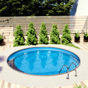 Piscine Italia Piscina interrata in acciaio circolare NEWSKYBLUE 700-h.150cm-DELUXE