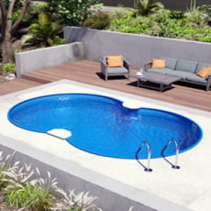 Piscine Italia Piscina interrata in acciaio forma a otto NEWSKYBLUE 625-h120cm-DELUXE