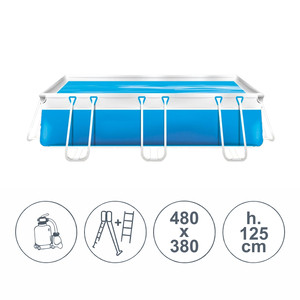 Piscine Italia Piscina fuoriterra tubolari LAGUNA BASIC SENIOR 4,80x3,80 m - h.125 cm
