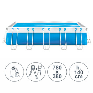 Piscine Italia Piscina fuoriterra tubolari LAGUNA LARGE SENIOR 7,80x3,80 m - h.140 cm