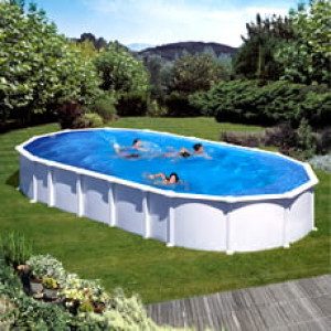 Piscine Italia Piscina fuori terra GRE acciaio Ovale 800x470x1,32 HAITI KITPROV8188