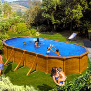 Piscine Italia Piscina fuori terra GRE acciaio ovale 730x375x1,32 MAURITIUS PROV738WO