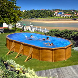 Piscine Italia Piscina fuori terra GRE in acciaio Ovale 730x375x1,20 PACIFIC KIT730W