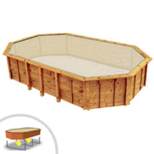 Piscine Italia Piscina in legno indipendente ottagonale Riva 814 Liner sabbia
